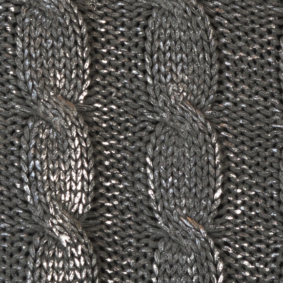 Moon & Madison Foil Silver Cable Knit Sweater NWT SZ L - Picture 8 of 13